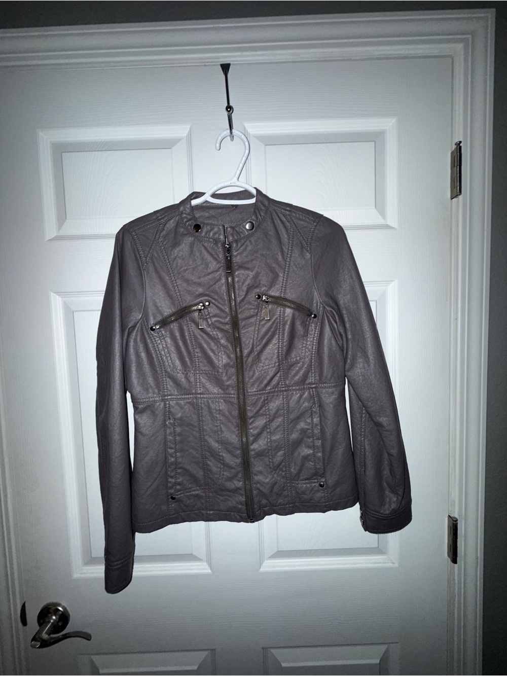 Vanity Gray Leather Jacket